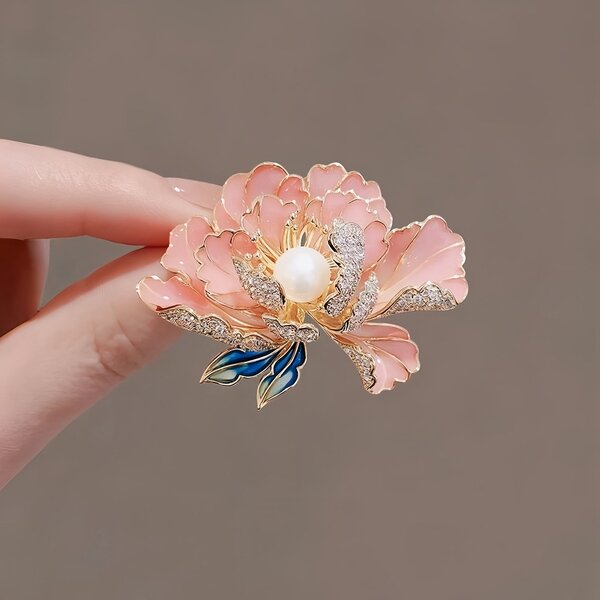 Flower Brooch Factory - OEM/ODM Cute Peony Elegant Exquisite Chinese Style Classical Pin