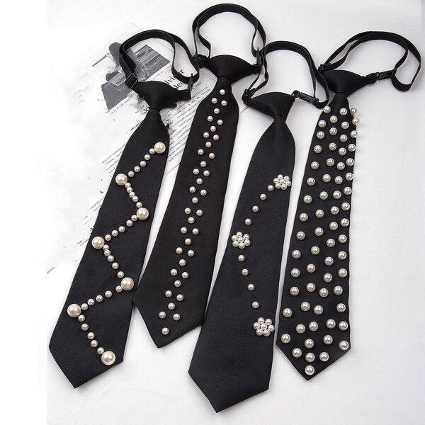 Neck Tie Factory - OEM/ODM Hot Sale Luxury High Quality Adjustable Polyester with Pearls