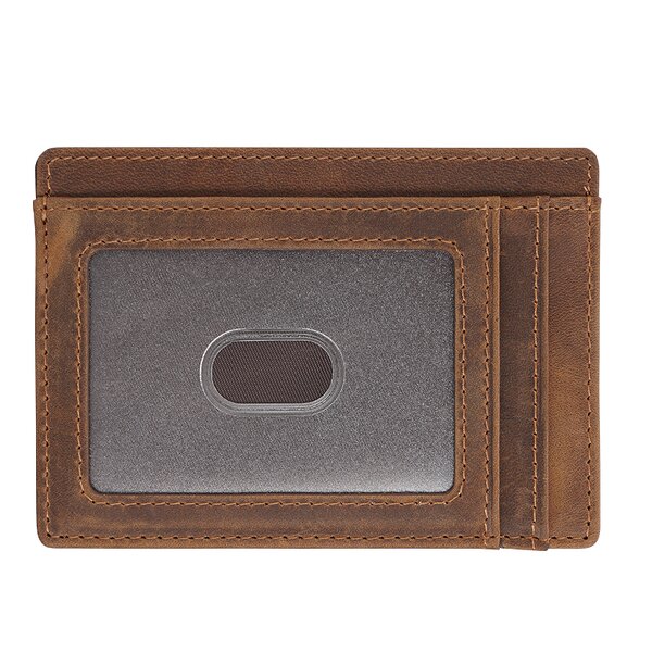 Leather Card Holder Manufacturer - Factory Supply Customize RFID Blocking Crazy