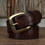 Leather Waist Belts Supplier - Hot Selling Vintage Business Man 3.8cm Wide Genuine