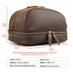 Leather Washing Bag Manufacturer - Tiding Logo Customize Vintage Handmade Real