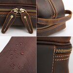 Leather Washing Bag Manufacturer - Tiding Logo Customize Vintage Handmade Real