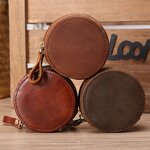 Leather Coin Purse Manufacturer - Unisex Retro Small Purse OEM ODM Genuine Zipper