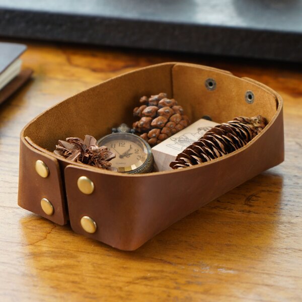 Leather Tray Box Supplier - Hot Sale Full Grain Crazy Horse Luxury Organizer