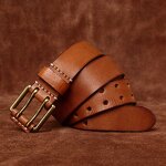Leather Waist Belt Manufacturer - Double Pin Buckle Vintage Style Luxury Custom