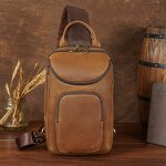 Leather Sling Chest Pack Manufacturer - Logo Brand Customization Cowhide Crazy Horse