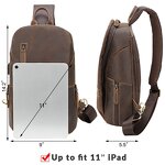 Leather Sling Chest Bag Manufacturer - TIDING Vintage Style Men Full Grain Genuine