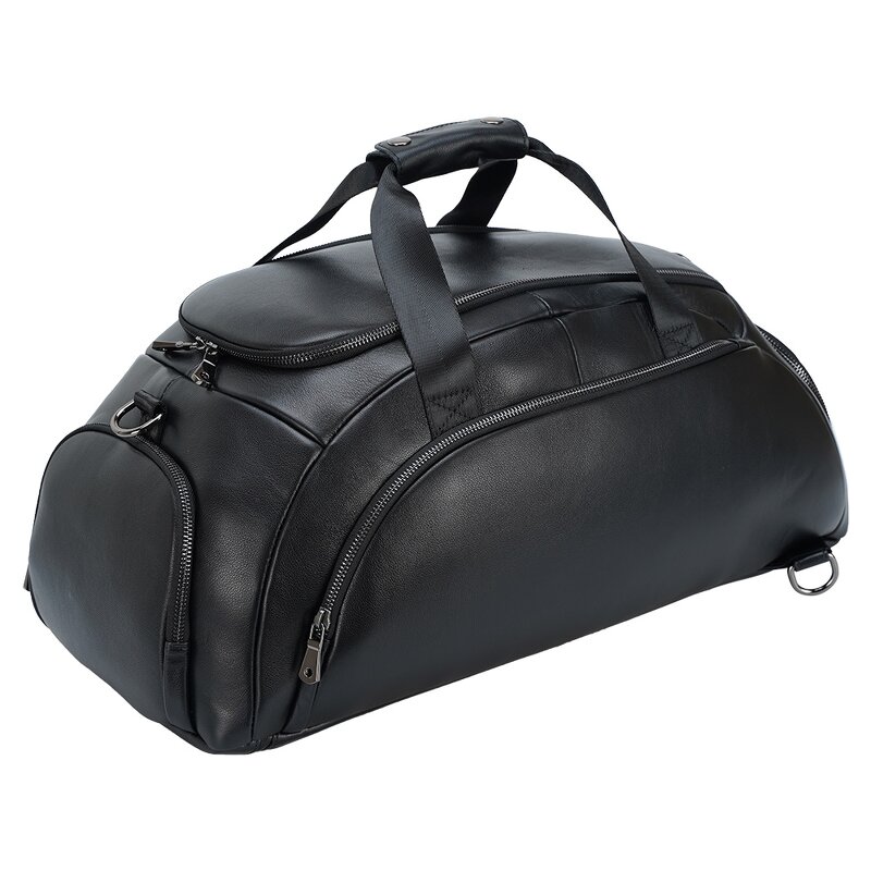 Leather Travel Bag Supplier - Personalized Large Capacity Custom Backpack Black
