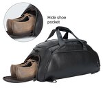 Leather Travel Bag Supplier - Personalized Large Capacity Custom Backpack Black