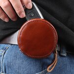 Leather Coin Purse Manufacturer - Unisex Retro Small Purse OEM ODM Genuine Zipper