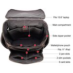 Leather Laptop Backpack Supplier - Drop Shipping Vintage Dark Brown Custom Student