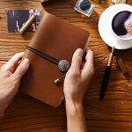 Leather Notebook Supplier - Genuine Cow Book Cover Travellers Full Grain Diary