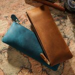 Leather Pen Pouch Supplier - Manufacture Custom Logo Vintage Zipper Pen Bag