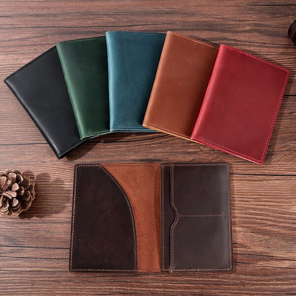 Leather Passport Case Supplier - Custom Logo Colorful Custom Full Grain Genuine