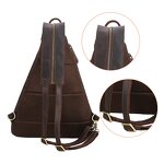 Leather Sling Chest BackPack Supplier - Tiding Factory Direct Sale Mens Crazy Horse