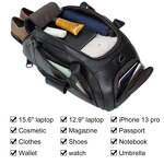 Leather Travel Bag Supplier - Personalized Large Capacity Custom Backpack Black