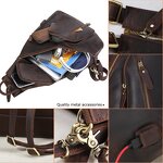 Leather Sling Chest BackPack Supplier - Tiding Factory Direct Sale Mens Crazy Horse