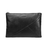 Leather Clutch Wrist Bag Supplier - Fashion Design Customize Durable Genuine Black
