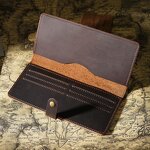 Leather Checkbook Wallet Manufacturer - Custom Vintage Crazy Horse Genuine with
