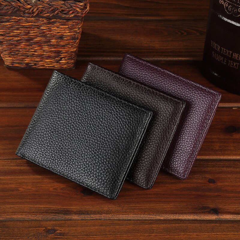 Leather Wallet Supplier - Factory Wholesale OEM ODM Men Bifold Pebble Leather