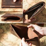 Leather Wallet Factory - Simple Vintage Style Handmade Men Real Full Grain