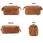Leather Washing Bag Manufacturer - OEM ODM Custom Logo Handmade Real Cow