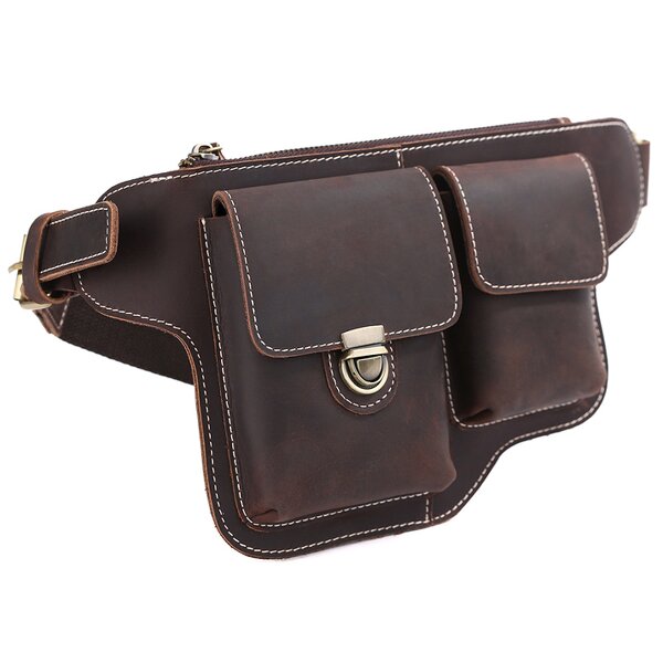 Leather Fanny Packs Manufacturer - Custom Wholesale Vintage Crazy Horse Fashion