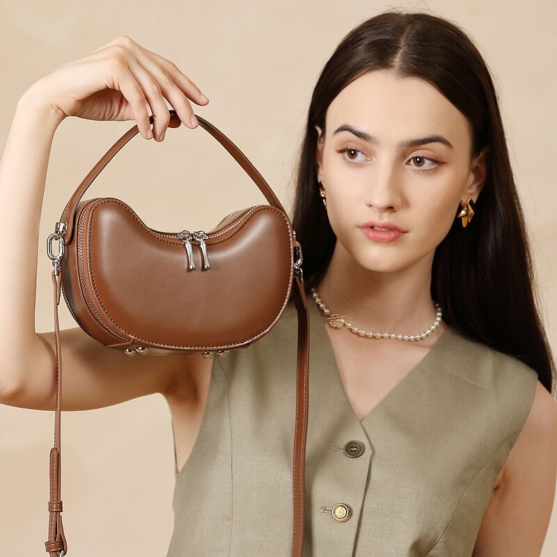 Leather Tote Supplier - Factory Fast Shipping Women Orange Shaped Style Ladies