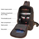 Leather Sling Chest Bag Manufacturer - TIDING Vintage Style Men Full Grain Genuine