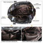 Leather Travel Tote Supplier - TIDING Factory Wholesale Custom Black Large Capacity