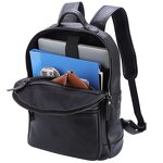 Leather Backpack Manufacturer - New Arrival Black Full Grain Cow Real Laptop