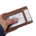 Leather Card Holder Manufacturer - Factory Supply Customize RFID Blocking Crazy