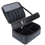 Leather Cosmetic Pouch Supplier - Hot Selling Flip Black Cowhide Full Grain Travel