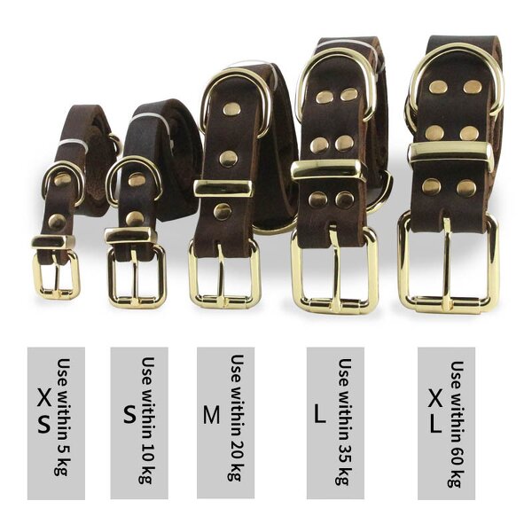 Leather Pet Collar Manufacturer - Custom Size Handmade Cow Hide Genuine Real