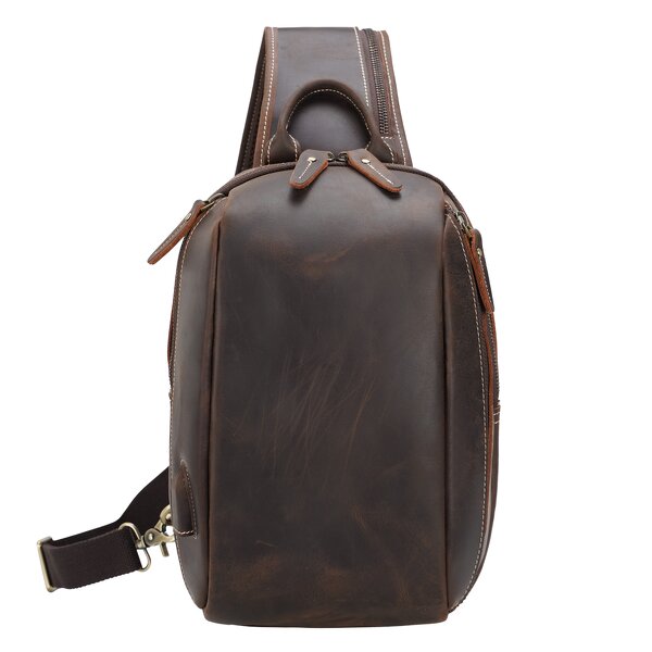 Leather Crossbody Chest Bag Supplier - Custom OEM ODM Cowhide USB Charging One