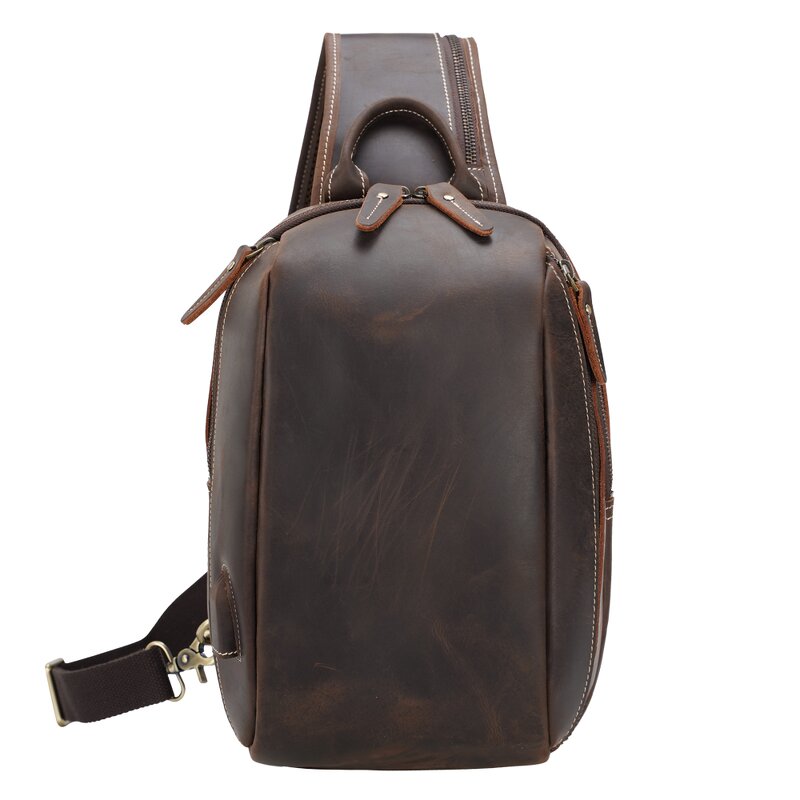 Leather Crossbody Chest Bag Supplier - Custom OEM ODM Cowhide USB Charging One
