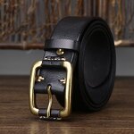 Leather Belts Supplier - Vintage Business Belt for Men 3.8cm Genuine Full Grain