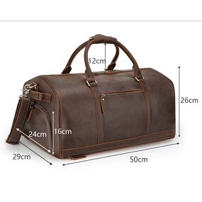 Leather Travel Bag Supplier - Wholesale High Quality Genuine Crazy Horse Mens