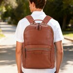 Leather Backpack Supplier - Hot Selling Brown Full Grain for Student Laptop