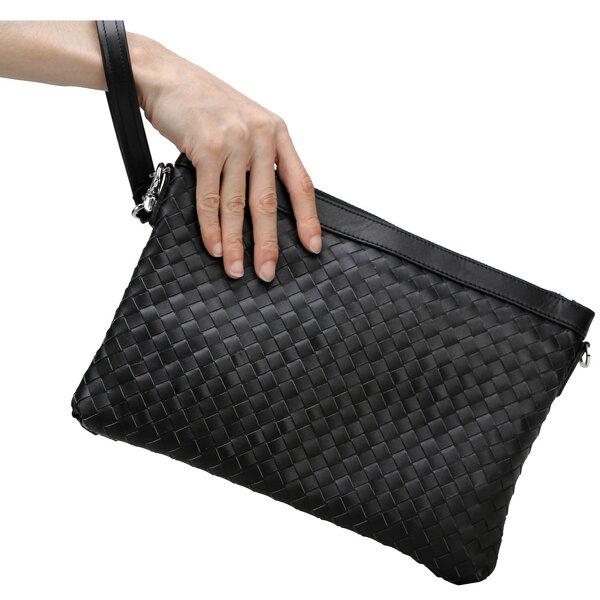 Leather Business Clutch Bag Supplier - Fashion Design Wholesale Real Genuine Black