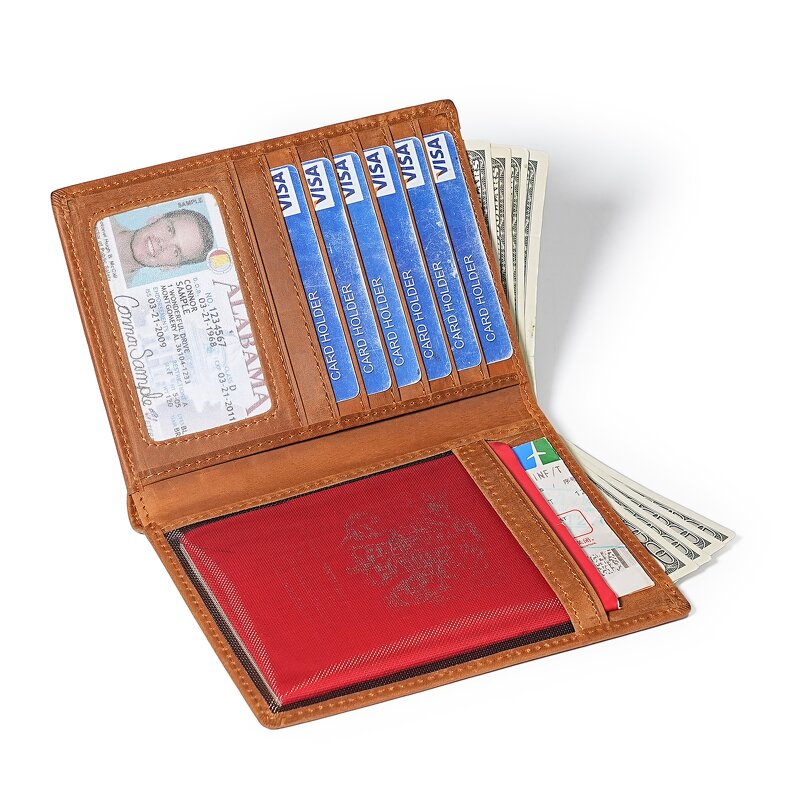 Leather Passport Cover Manufacturer - Wholesale Price Genuine Cowhide Bifold Wallet