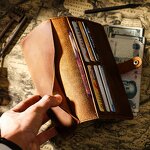 Leather Checkbook Wallet Manufacturer - Custom Vintage Crazy Horse Genuine with