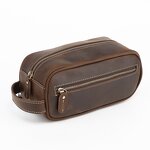 Leather Cosmetic Toiletry Bag Manufacturer - Crazy Horse Bathroom for Travelers