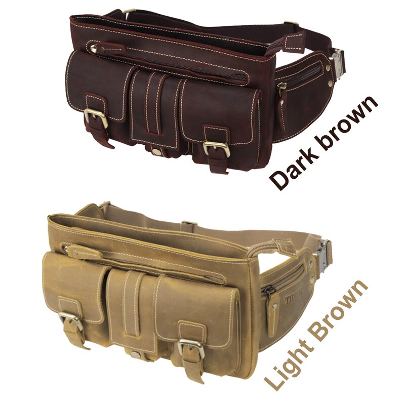 Leather Waist Bag Manufacturer - Manufacture Wholesale Vintage Light Brown Sport