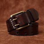 Leather Waist Belt Manufacturer - Double Pin Buckle Vintage Style Luxury Custom