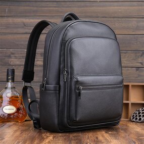 Leather Backpack Supplier - Factory Drop Shipping Low Price Black Full Grain