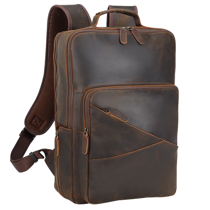 Leather Backpack Manufacturer - Custom LOGO Vintage Pure Cowhide Laptop Computer
