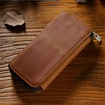 Leather Pencil Case Supplier - Colorful Crazy Horse School Zipper Full Grain