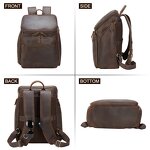 Leather Laptop Backpack Supplier - Drop Shipping Vintage Dark Brown Custom Student
