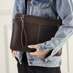 Leather Laptop Clutch Bag Supplier - Real Full Grain Genuine Crazy Horse Retro